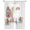 Old Town View And Street Cafe Tulle Curtain For Living Room Sheer Valance Curtain For Kitchen Bedroom Window Drapes