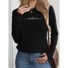 Women's Spring Autumn T-Shirts Fashion Casual Loose 3D Print You Are Enough Printed O Neck Long Sleeve T-shirt Top