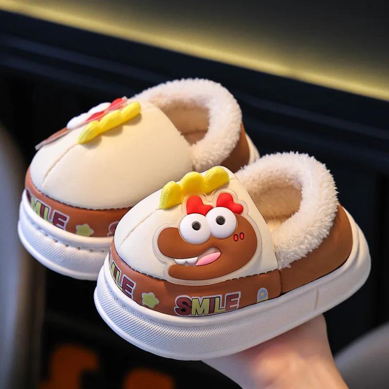 Children Shoes Winter Warm Cotton Plush Slippers Cartoon Waterproof Thick Soled Shoes Fashion Kid Casual Shoe Sandalias De Mujer