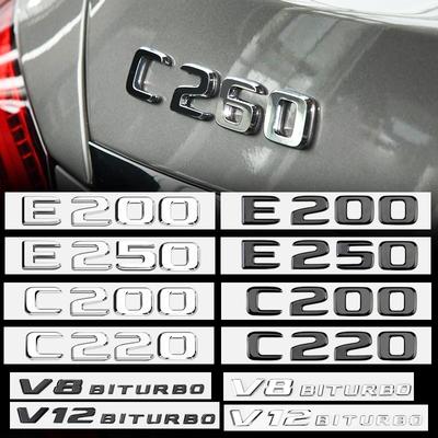Auto 3D ABS písmena kufru Logo Odznak Emblém Samolepka pro třídu E C43 E53 C63 C200 C260 E300 4Matic W212