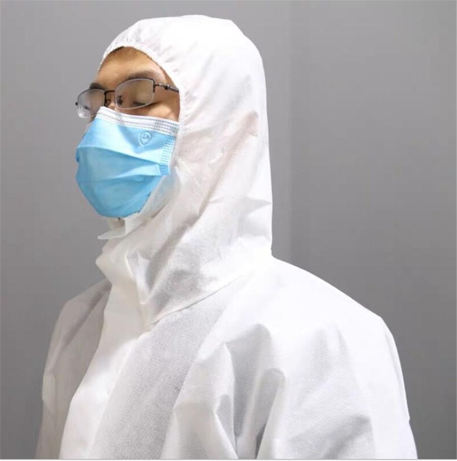 2 Stück Hazmat-Anzug Verdicktes SMS Anti-Virus Schutzkleidung Sicherheits-Overall Isolation Einweg