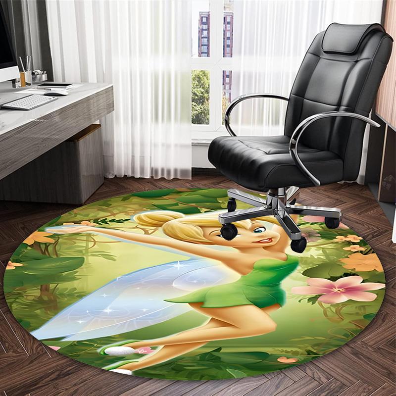 1pc T-Tinkerbell1 Carpet, Round Rug, Comfortable, Suitable for Entryways, Living Rooms, Office, And Bedrooms, Christmas Decoration