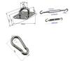 Stainless Steel Sun Shade Sail Hardware Kit: Latch, Turnbuckle, and Square Diamond Buckle