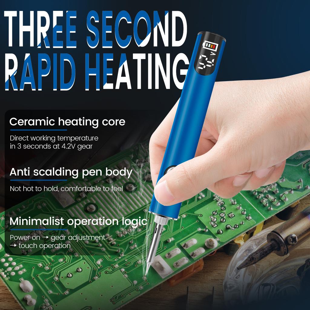 2025 Rechargeable Mini Soldering Iron Pen Kit 3 Stage Temperature Control Adjustment Welding Repair Tool Cordless Soldering Iron