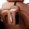 Car Seat Side Tissue Holder with Storage Pouch Leather Auto Driver Seat Hanging Organizer Mesh Phone Storage Pocket Napkin Box