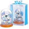Teatsite Preserved Flowers, Flower Gift, Glass Dome Ferris Wheel (2 Blue Roses)