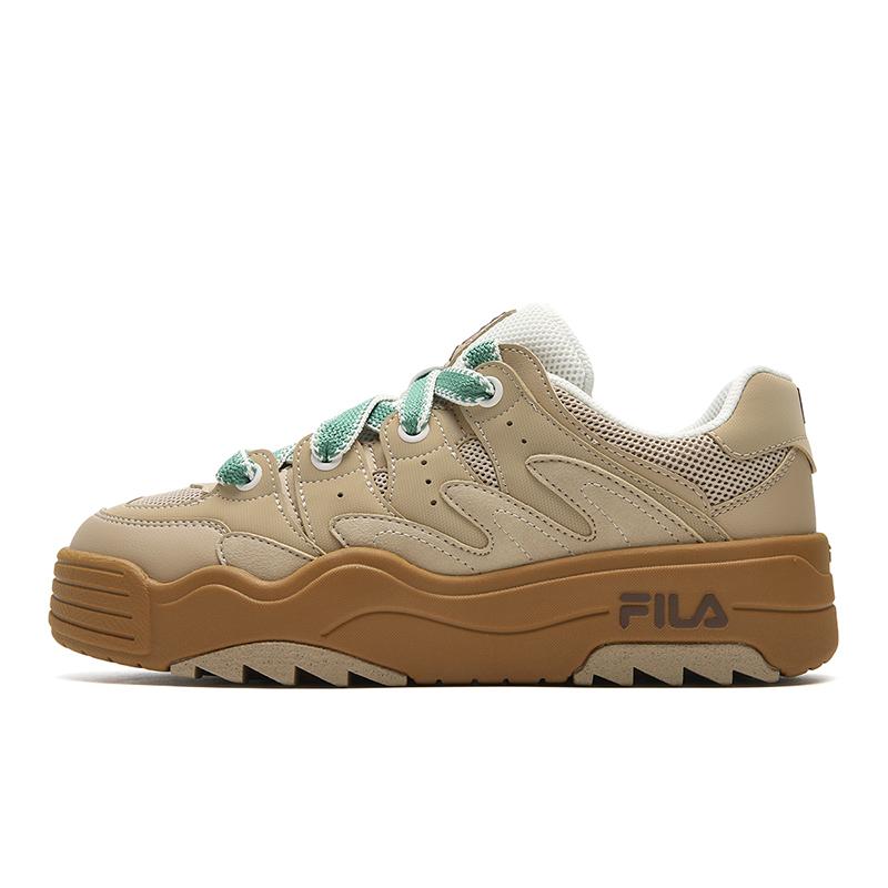 New FILA Rosetta Abrasion Resistant Lightweight Breathable Height Increasing Low top Skateboard Shoes Women's Brown F12W532224FCW