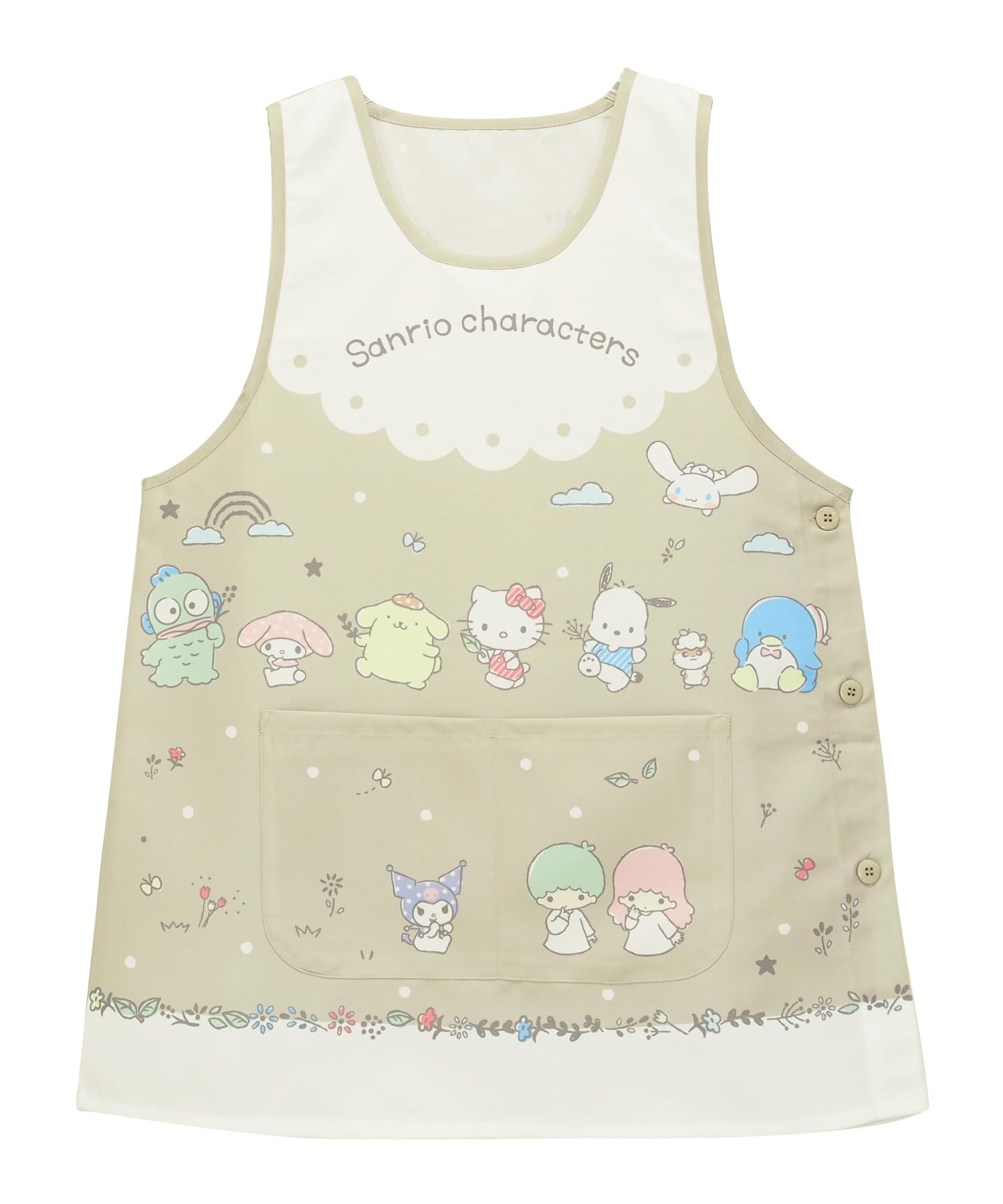 

Фартук Sanrio Character Nursery Large Side Quick Wrink Resistance [Nishiki], учитель, котенок, Cinnamoroll, Pochacco, Kuromi, Pompompurin, женский,