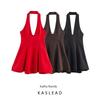 Kaslead New Women Clothes Western Style Fashion Double Layer Neck Collar Dress 3152269