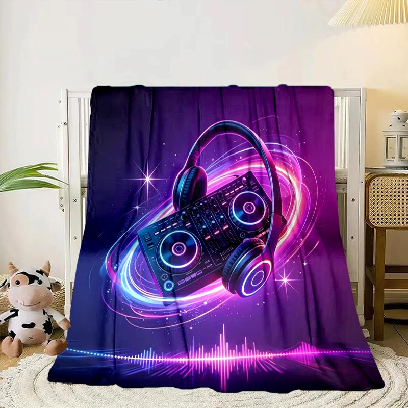 Music Waves Headphones Blanket Flannel Blanket Throw Blanket Sofa Cover Blanket Soft Premium Blanket Picnic Blanket Tv Blanket Gifts