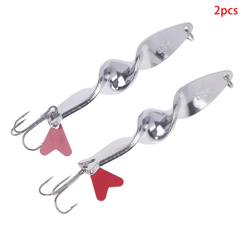 2 Stück Gold Silber 10g 14g 21g 28g Rotierender Metall Spinner Löffel Angelköder Köder Für Forelle Hecht Angeln Fisch Drillingshaken Tackle