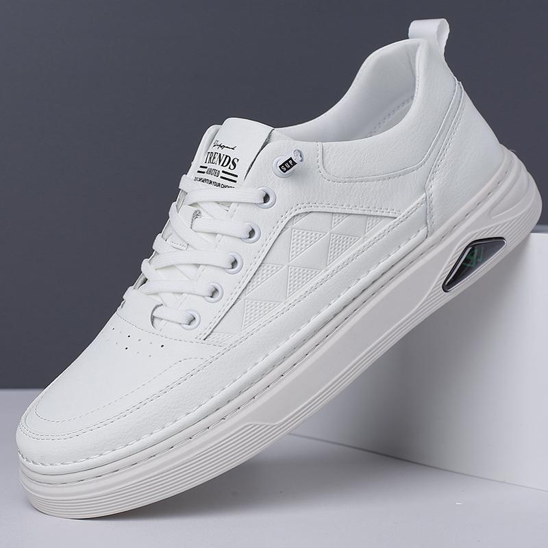 

Модные мужские кроссовки на шнуровке для комфортного бега, кожаные, ручной работы, мужская повседневная обувь, роскошный бренд, мужские уличные слипоны, мужские кроссовки высокого качества 44 белый