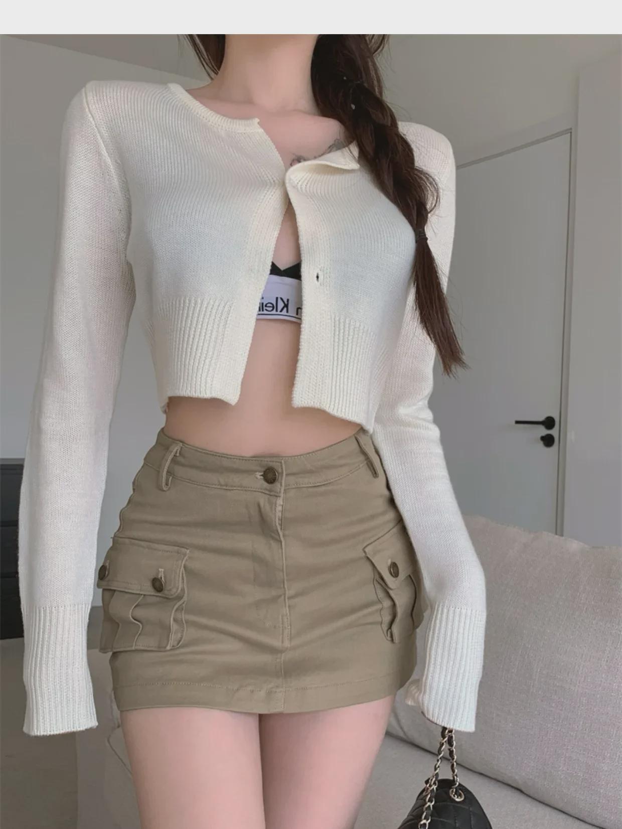 

2023 Летняя узкая юбка цвета хаки с высокой талией для рабочей одежды для женщин XXL темные хаки