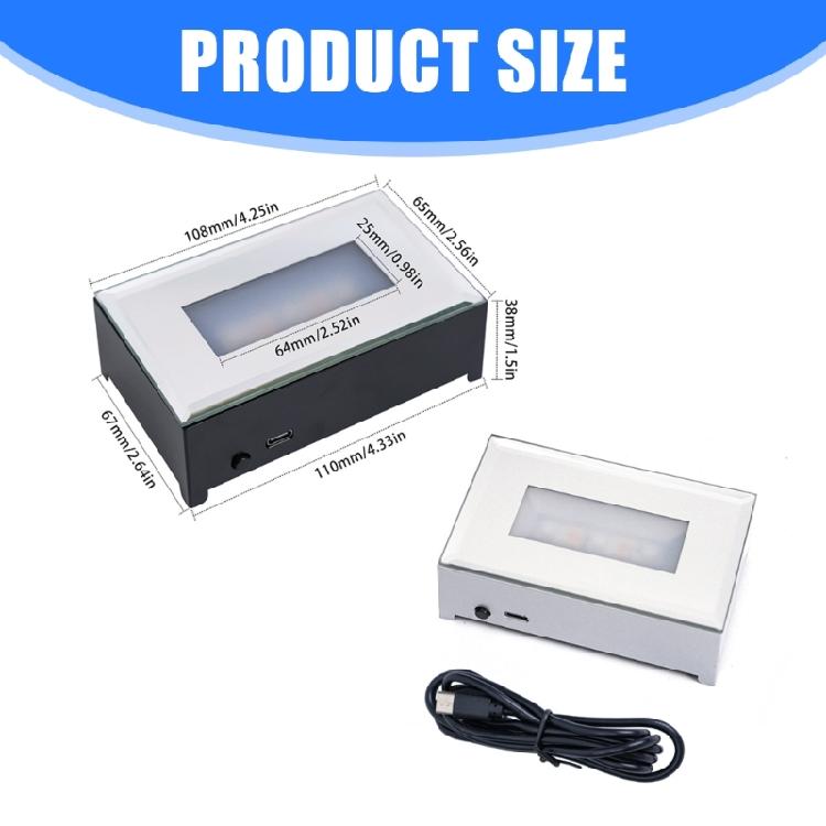 Rectangular 3D Engraved LED Light Base for Versatile Use Featuring Adjustable Colors USB Power and Energy Efficiency