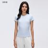 Summer round neck short-sleeved women's sweat-absorbing and breathable sports shirt, slim and thin running fitness yoga clothes