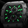 FAIRWHALE Tonneau Watches for Men 5960 Sports Luminous Calendar Original Silicone Strap Top Quality Men Watch Relogio Masculino