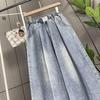 Plus Size Summer Denim Capris for Women, Lightweight Wide-Leg, High-Waist, Slimming Fit, Fits Up to 200 Jin.