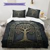 World Tree Gate Pattern Bedding Quilt Set Quilt Cover Pillowcase Home Decoration Birthday Gift (1 * Duvet Cover + 2 * Pillowcase, Without Core)