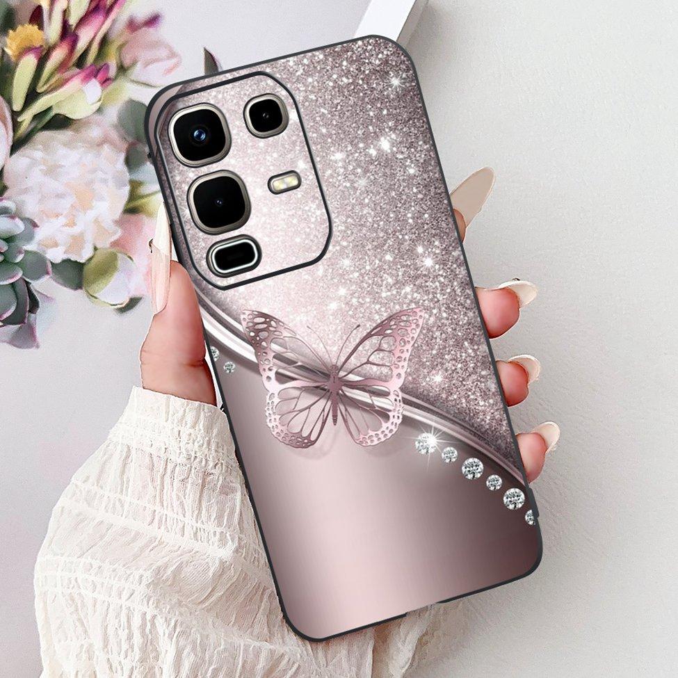 Per Infinix Note 50s X6870 Cover Posteriore Per Infinix Note 50s 5G Custodia Silicone Moda Lusso Fiori Gatto Carino Dipinto Divertente Paraurti