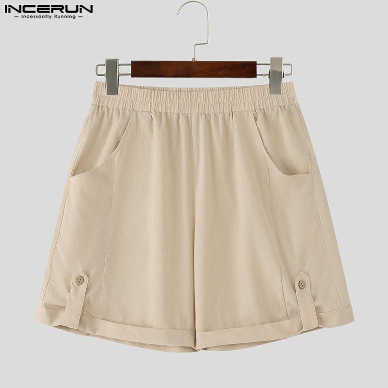 INCERUN Two Piece Suit Men V Neck Short Sleeve Shirts Shorts Casual Outfits Sets