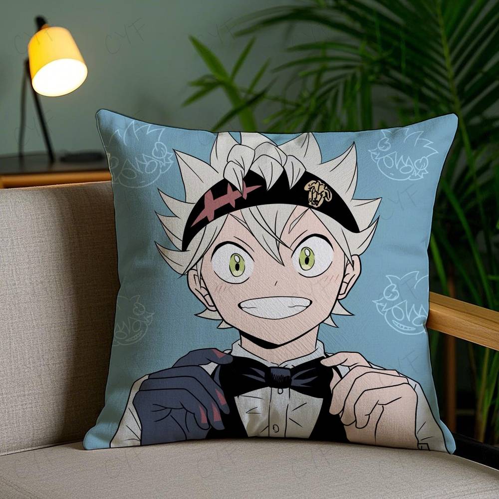 Hot Anime Cartoon Black Clover Pillow Case Custom Printed Brushed Fleece Pillow, Baby Skin-Touch, Eco-Friendly Dye-Sublimation C