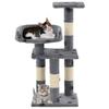 Cat Scratching Post with Sisal Posts 65 Cm Paw Print Design Grey