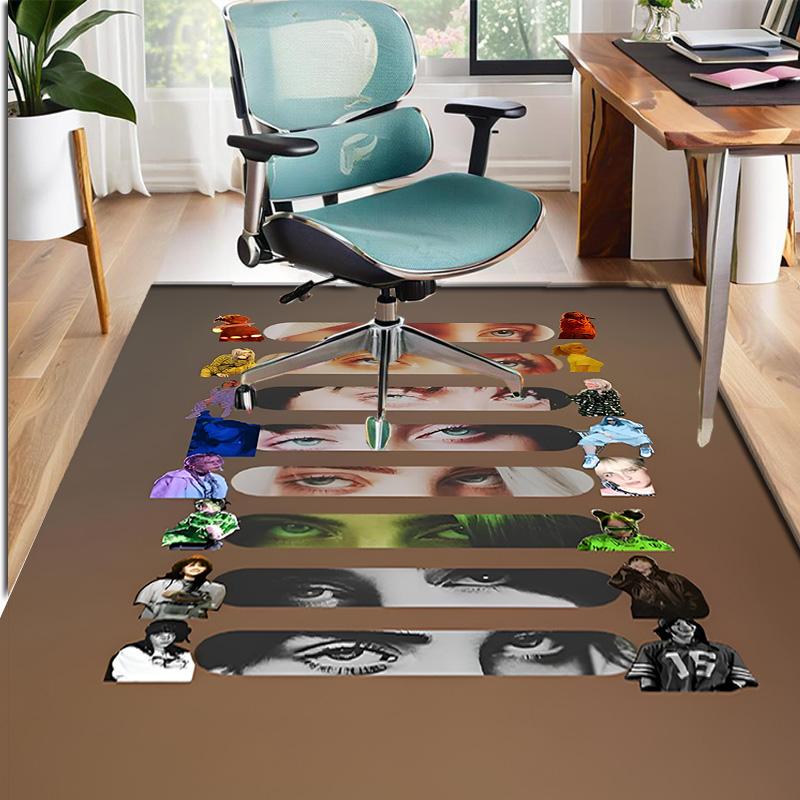 Billie Eilish Pattern Rug, Indoor/Outdoor Mat, for Picnic, Gameroom, Bedroom, Office, Living Room, Home Decor Carpet, Birthday Gift