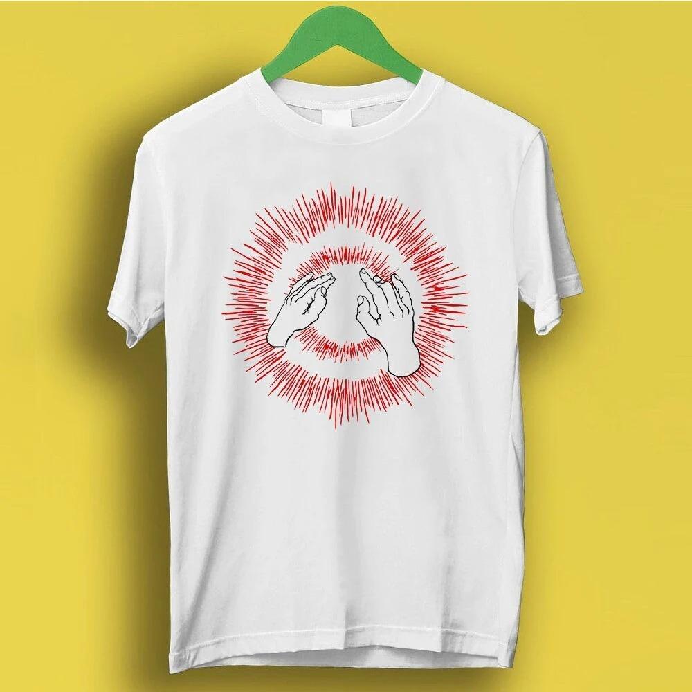 Two Handed Abstract Printed Tshirt for Women and Unisex Artistic Trendy Cool Top Comfortable Loose Short Sleeved Unisex Tshirt M