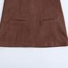2024 Winter Women's Retro U-Neck Suede Effect Sleeveless Short Dress - European & American Style