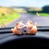 Cute Kiss Face Animal Car Dashboard Decoration, Funny Micro Landscape Car Interior Rear Mirror