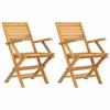 VidaXL Chaises de jardin pliantes 2 pcs 55x62x90 cm bois massif teck 362762