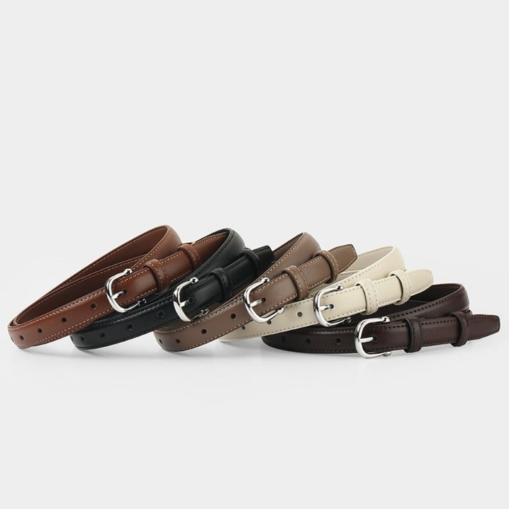 Strap Leather Fashion Belt Zinc Zinc Alloy Buckle Korean Style Waistband PU Leather Waist Belt  Spicy Girl