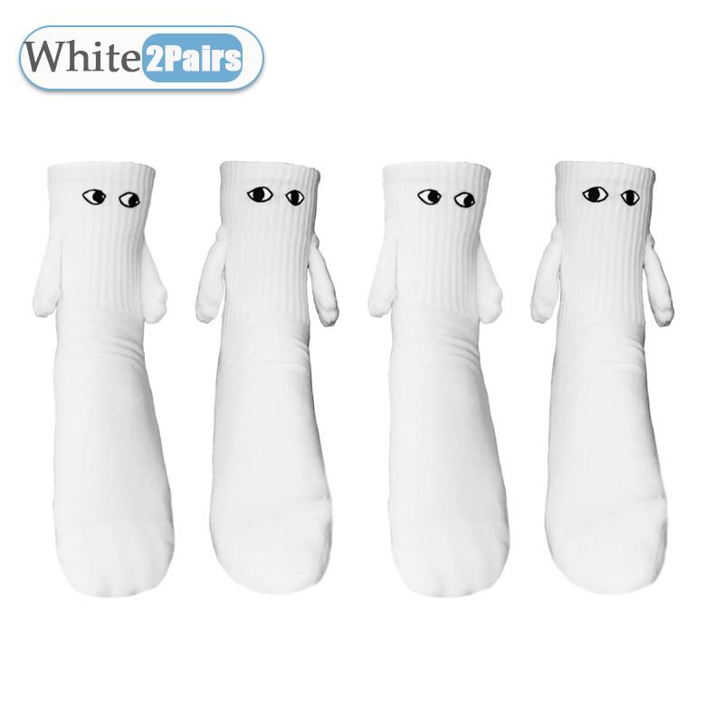 Xiaomi 1-20Pairs Magnetic Hand Holding Socks Funny 3D Eyes Slouchy Mid Calf Crew Warm Winter Fall Stackable Novelty Gift for Couple