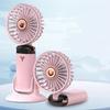 LED Digital Display Handheld Folding Fan Adjustable Bracket Stroller Fan  Travel Use