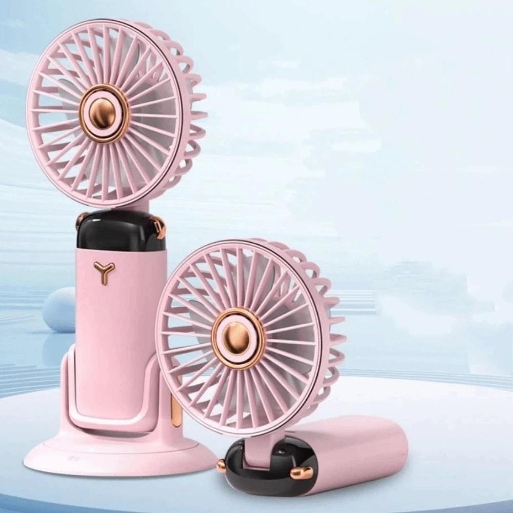 Adjustable Bracket Handheld Folding Fan LED Digital Display Air Conditioner Fan  Travel Use