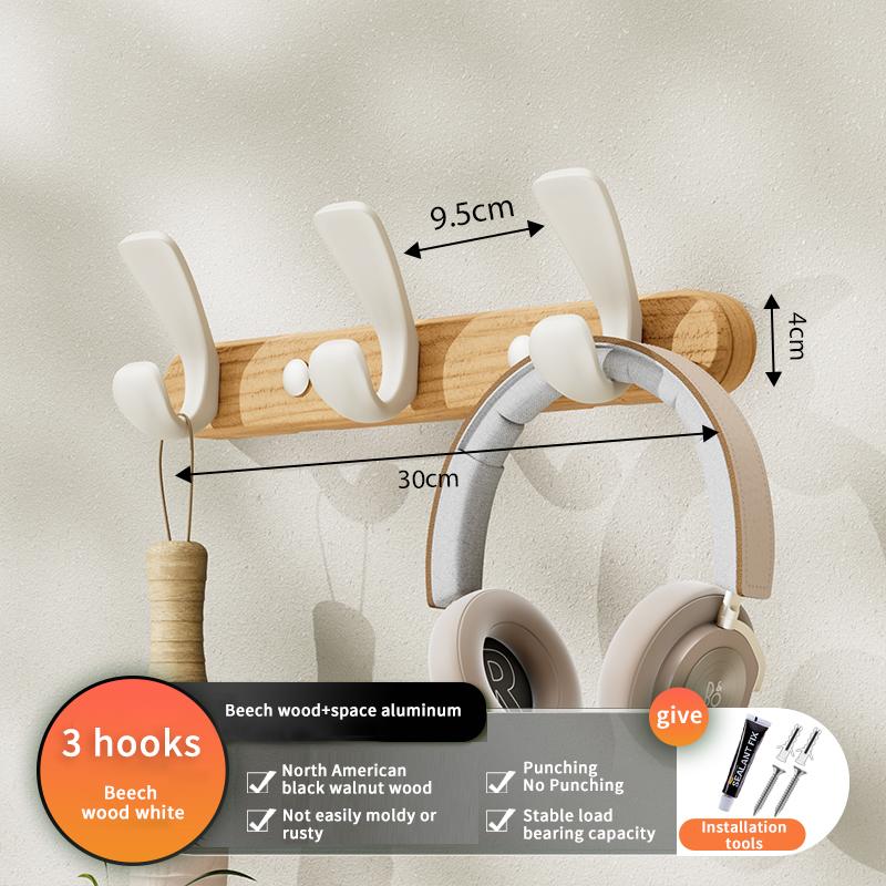 

New Style Walnut Robe Hooks Household Decoration Wood Clothes Hooks Wall Mount Coat Bag Hanger Bathroom Organization