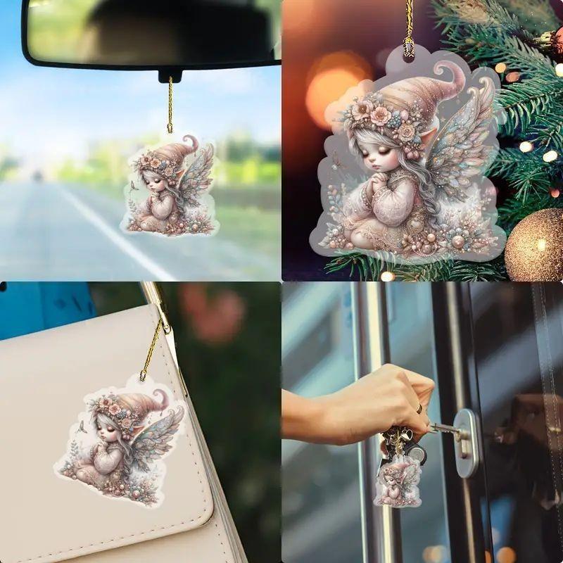 Fairy Cute Acrylic Car Hanging Ornament Colorful Cartoon Style Interior Decor Vehicles For