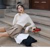 Semi-turtleneck knitted sweater women's autumn new slim-fitting and thin inner lace bottoming shirt top regular
