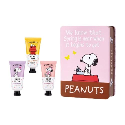 

PEANUTS Snoopy-designed tin gift set featuring three popular hand creams (SNOOPY Peanuts, with shea butter, moisturizing hand care, perfect as a gift)