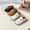 Girls' Slip-On Leather Princess Shoes - Spring/Autumn 2025, Korean Style, Soft Sole, Trendy for Little Girls
