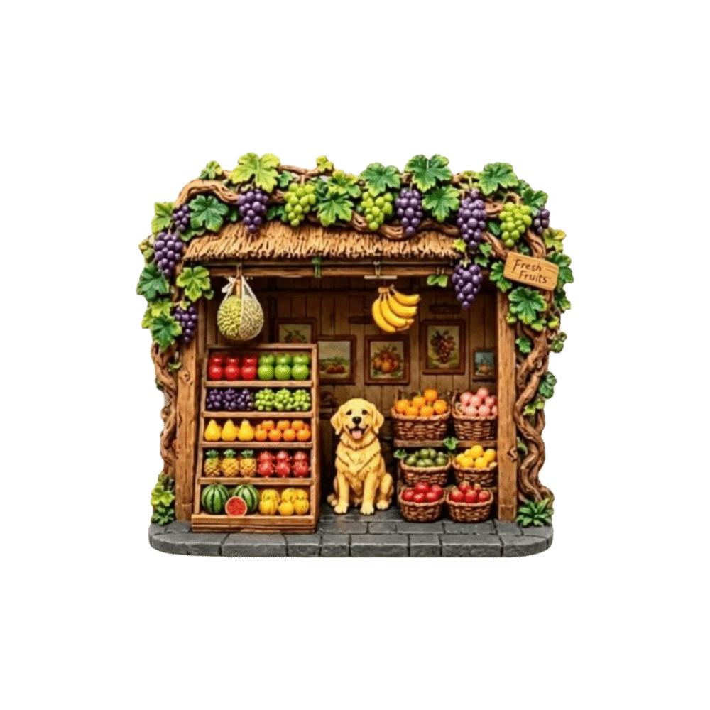 House Home Decoration Shop Shape Magnetic Sticker Chinese Style Refrigerator Magnet Gift