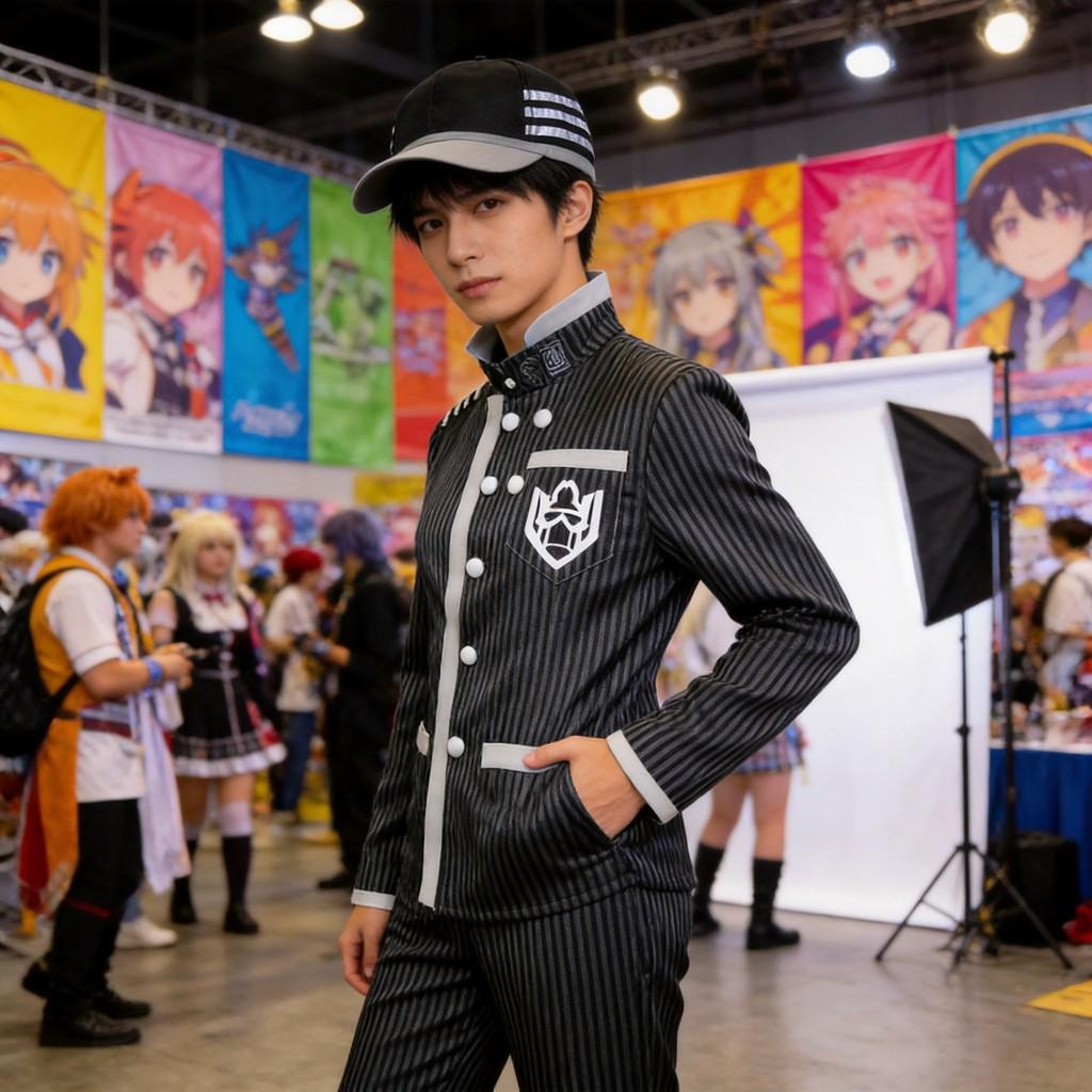 Danganronpa Saihara Shuichi Cosplay Attire With Knit Fabric For Role Play Events