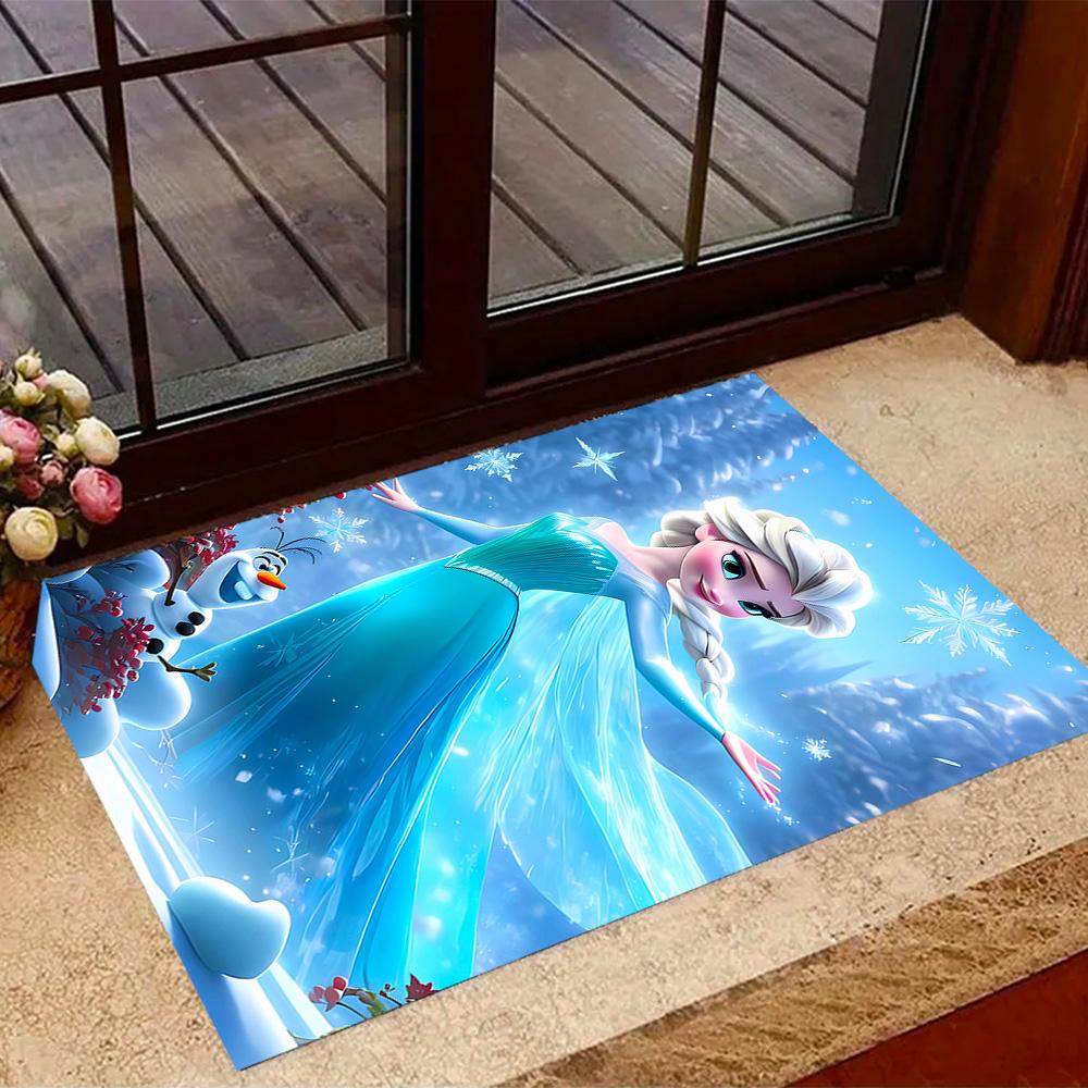 Elsa's Magical Ice Garden Floor Mat Perfect for Balcony Dormitory Entryway Game Room Antislip Carpet Office home decor