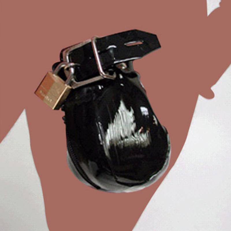 POTAN Svart Emperor PU-skinn Mannlig kyskhetsbur Penis Pungbegrensninger Belte Egg Bag med lås Sexleketøy