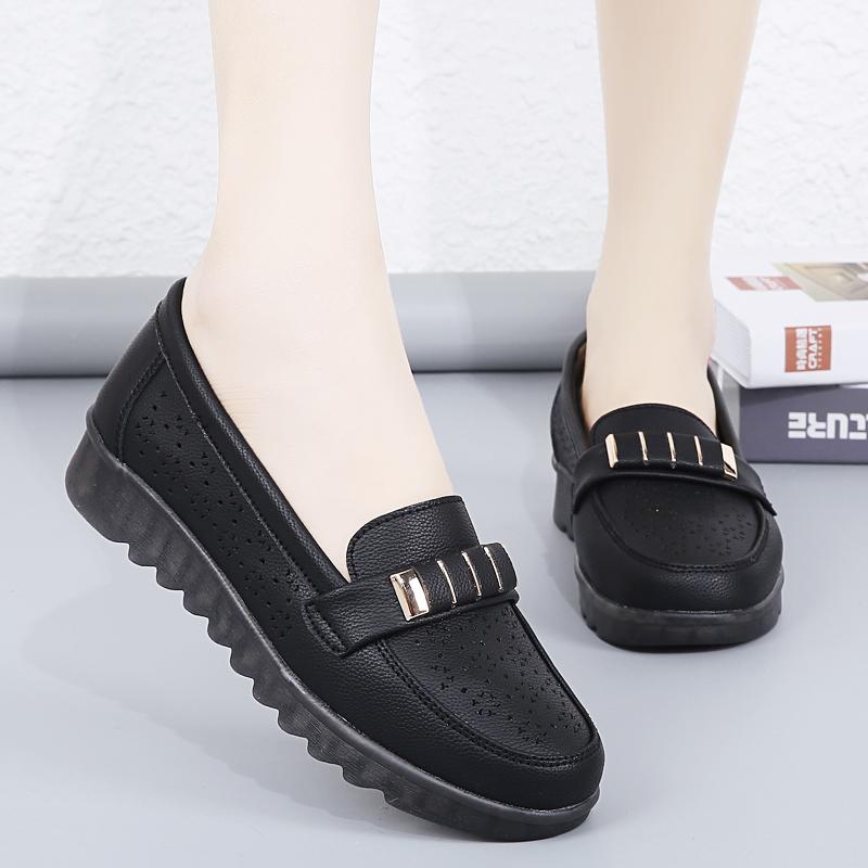 Girls Flat Shoes Womens Flat Shoes 2025 Spring Summer Shoes Women High Heels Leather Casual Women Casual Loafers