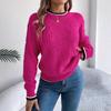 Women's Loose-Fit Sweatshirt New Arrival Casual Colour-Blocked Cable-Knit Long-Sleeved Pullover Women's Knitted Top