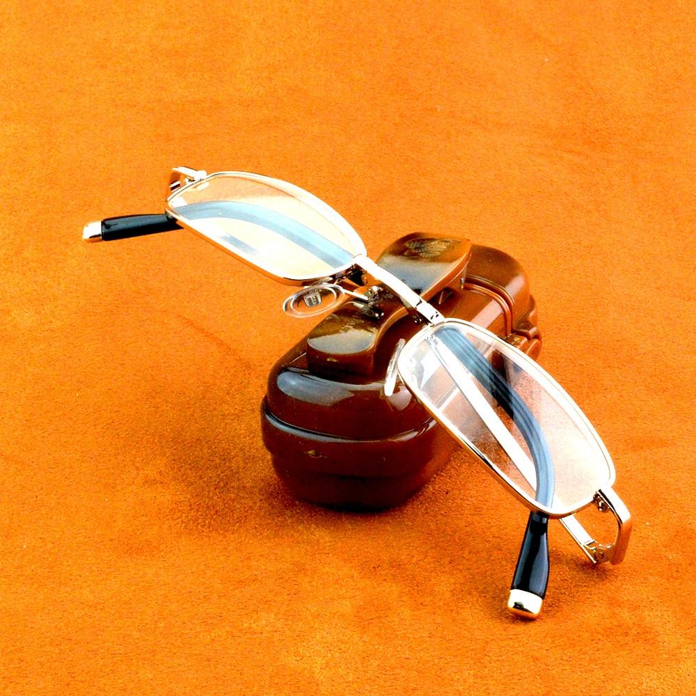 Lighter Case Belt Clip Portable Foldable Men Women Unisex Golden Reading Glasses+1.0 +1.5 +2.0 +2.5 +3.0 +3.5+4.0