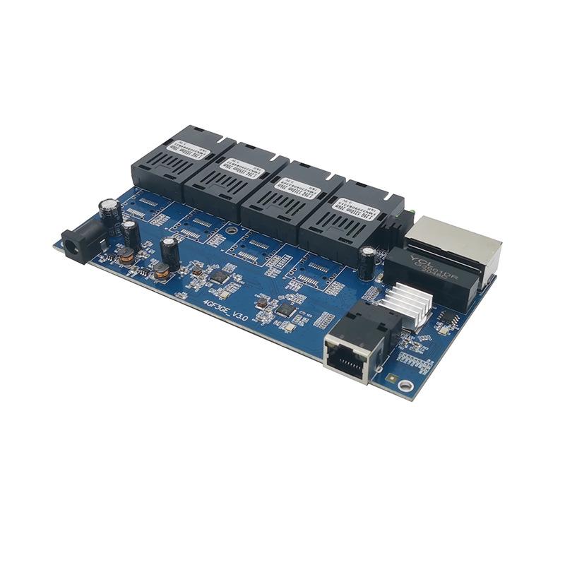 4 Optical, 3 Electrical Gigabit Ethernet Switch, 1000M PCB Board, 4F3E Transceiver