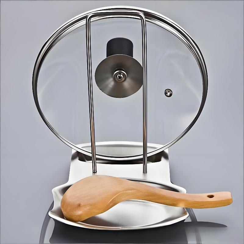 Stainless Steel Kitchen Pot Lid Rack Space Saving Durable Storage Holder for Dishes Pans Cutting Board Cabinet Organization