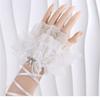 Lolitas Lace Gloves Layer Ruffle Hand Sleeves Elastic Bracelet for Halloween,Wedding,Party,Masquerade,Nightclub